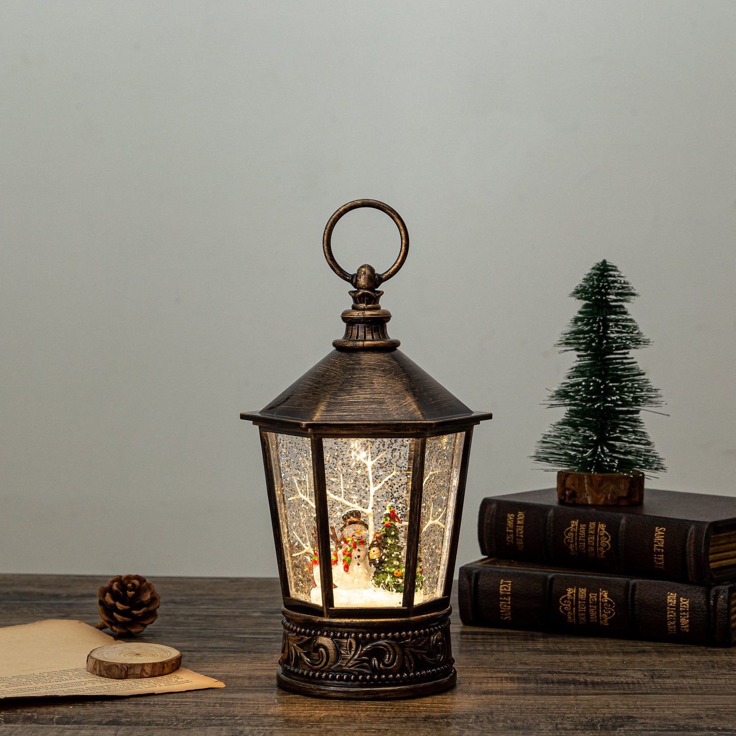 Hexagonal Lantern - Snowman