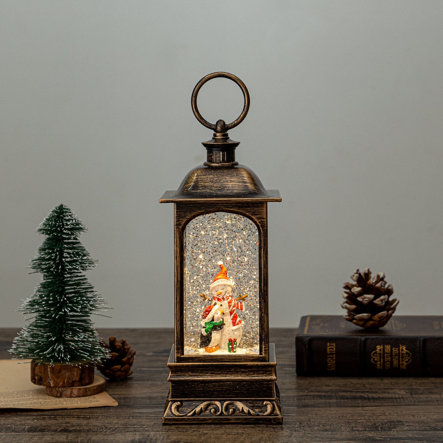 Rectangular Lantern - Snowman