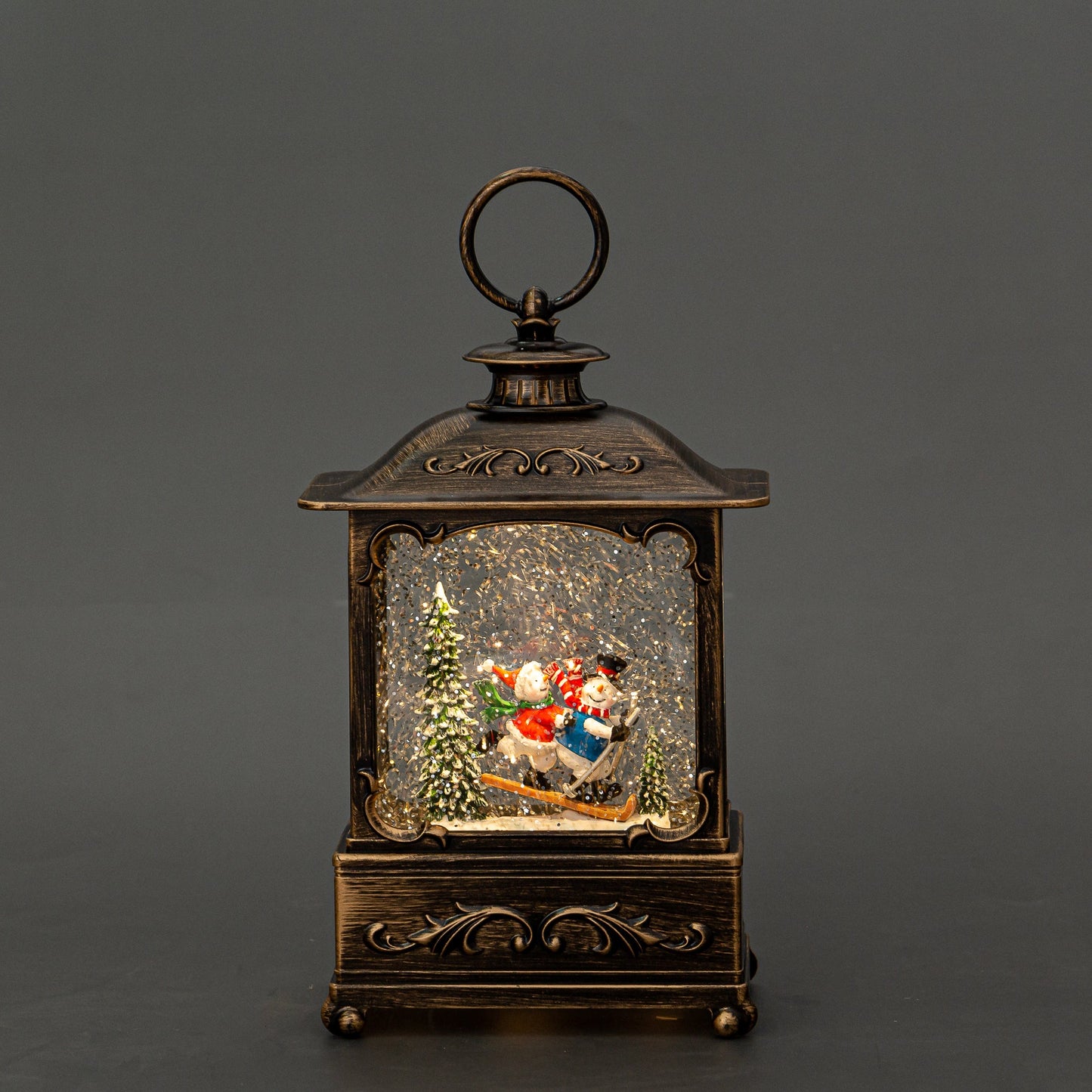 Wide Rectangular Lantern - Snowman