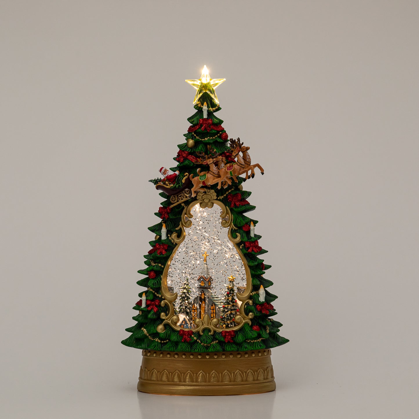 Christmas Tree with Church scene