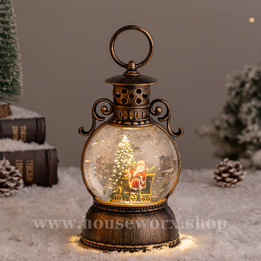 Court christmas snow globe santa and sleigh