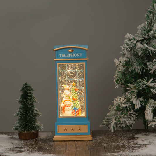 telephone booth christmas snowman snowman