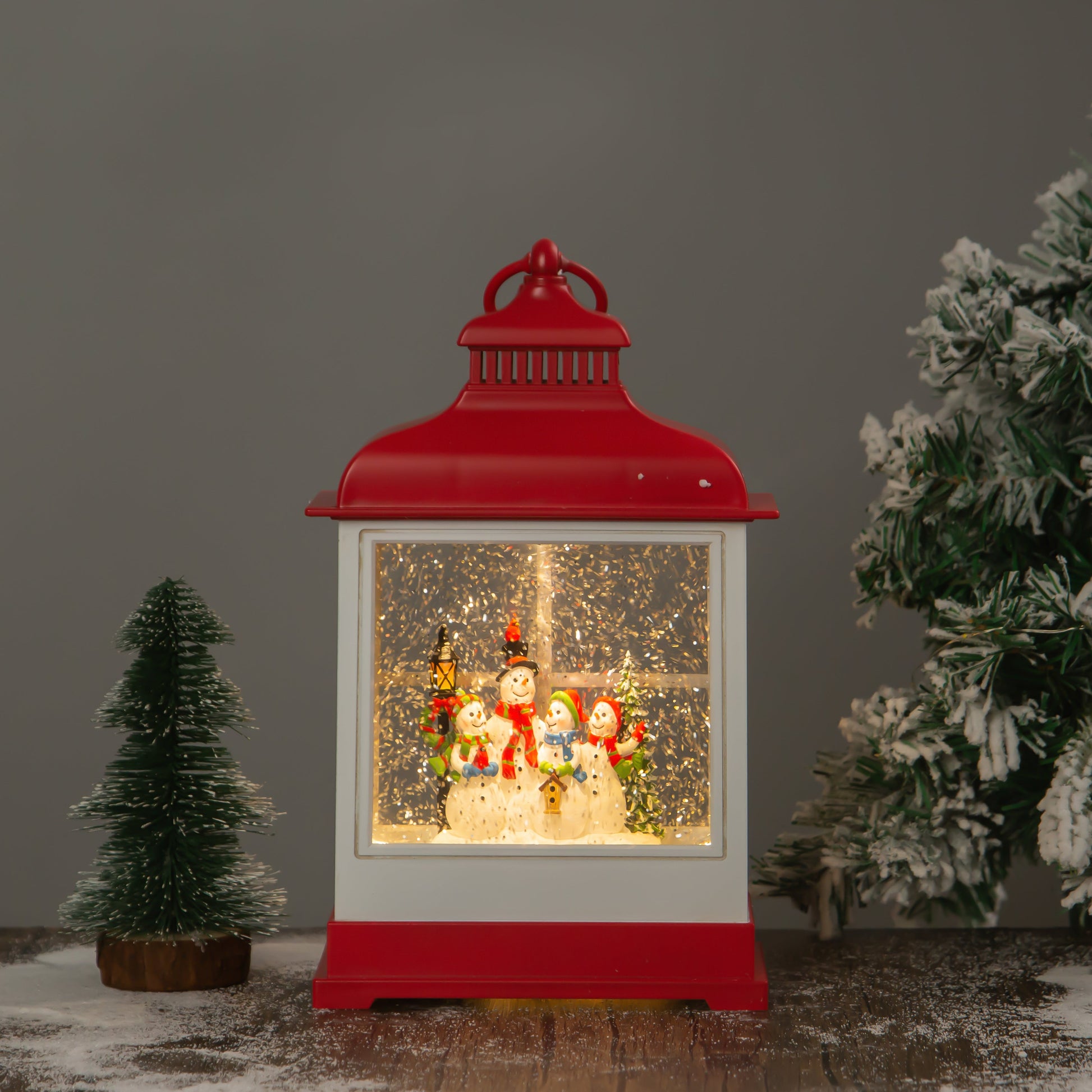 brighton lantern christmas snow globe snowman front