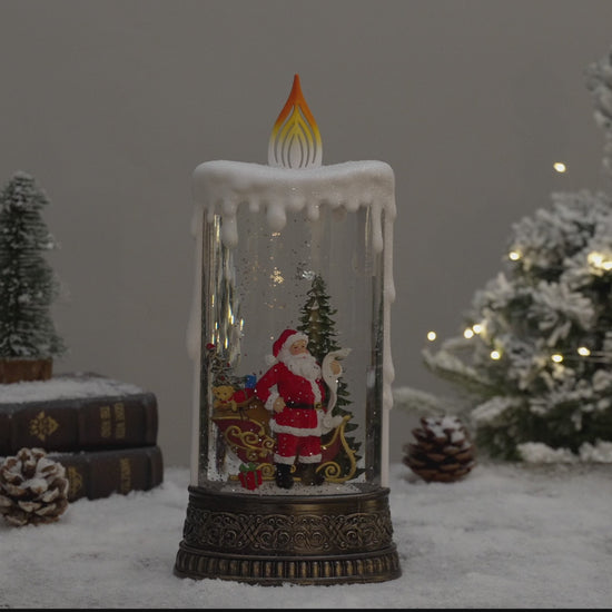 exquisite candle christmas snow globe santa video