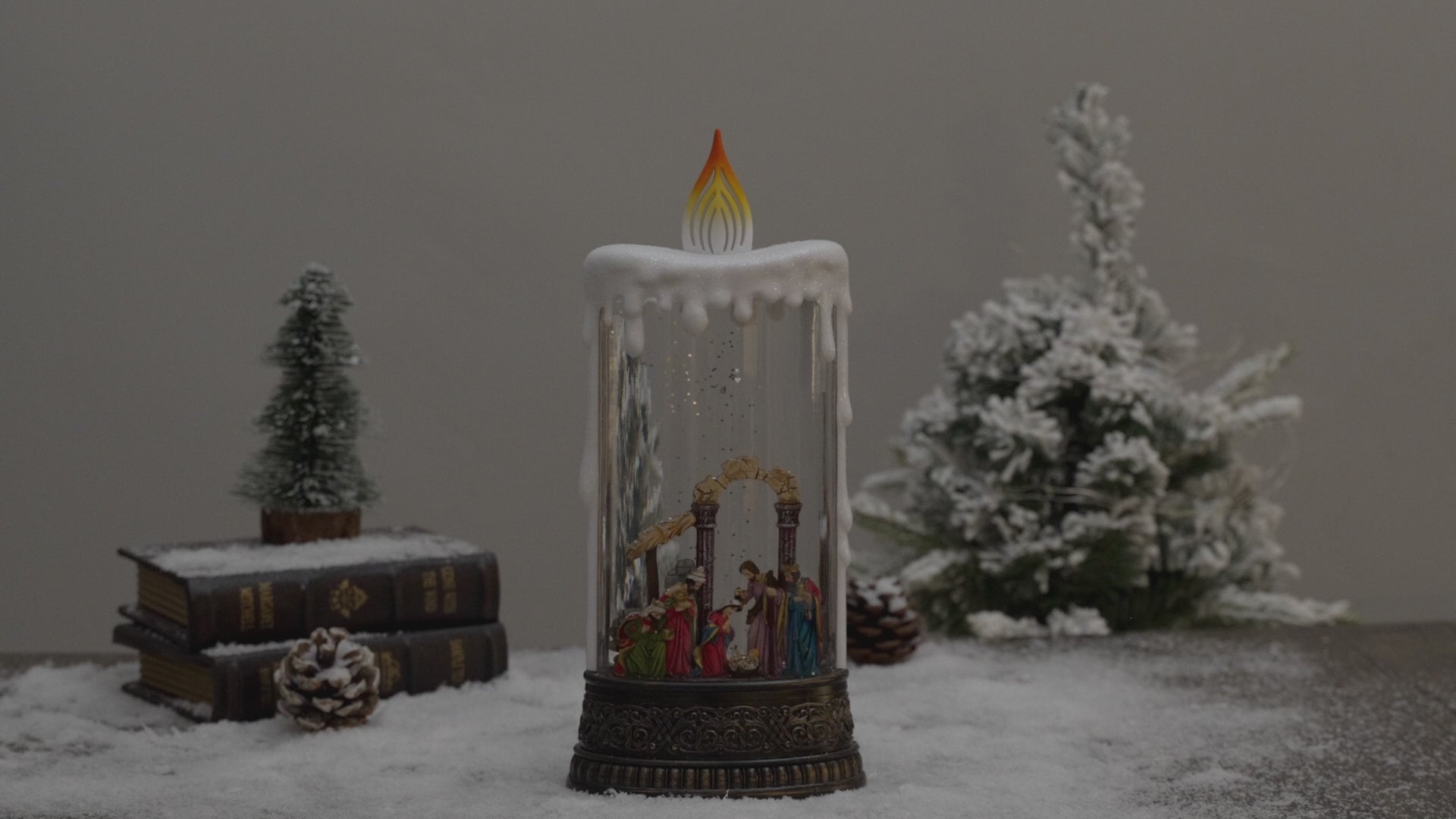 exquisite lantern christmas snow globe nativity video