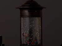 Post Lamp Large Christmas snow globe elf video