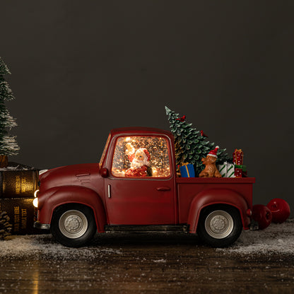 Pick up truck christmas snow globe tree and gifts