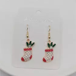 Santa's Stocking - Dangling Earrings